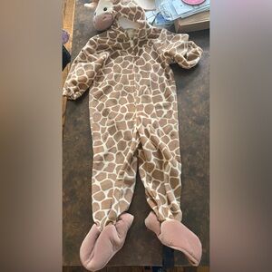 Miniwear Tan and White Giraffe Print Onesie Costume